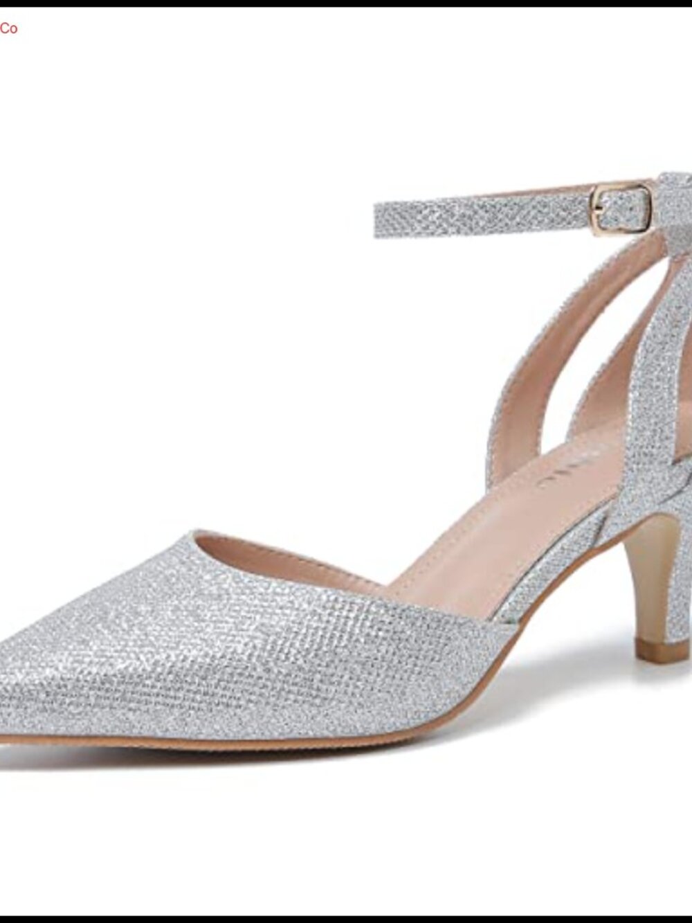 Women's Pointed Toe Ankle Strap Kitten Heel Pumps D'Orsay Dress Shoes